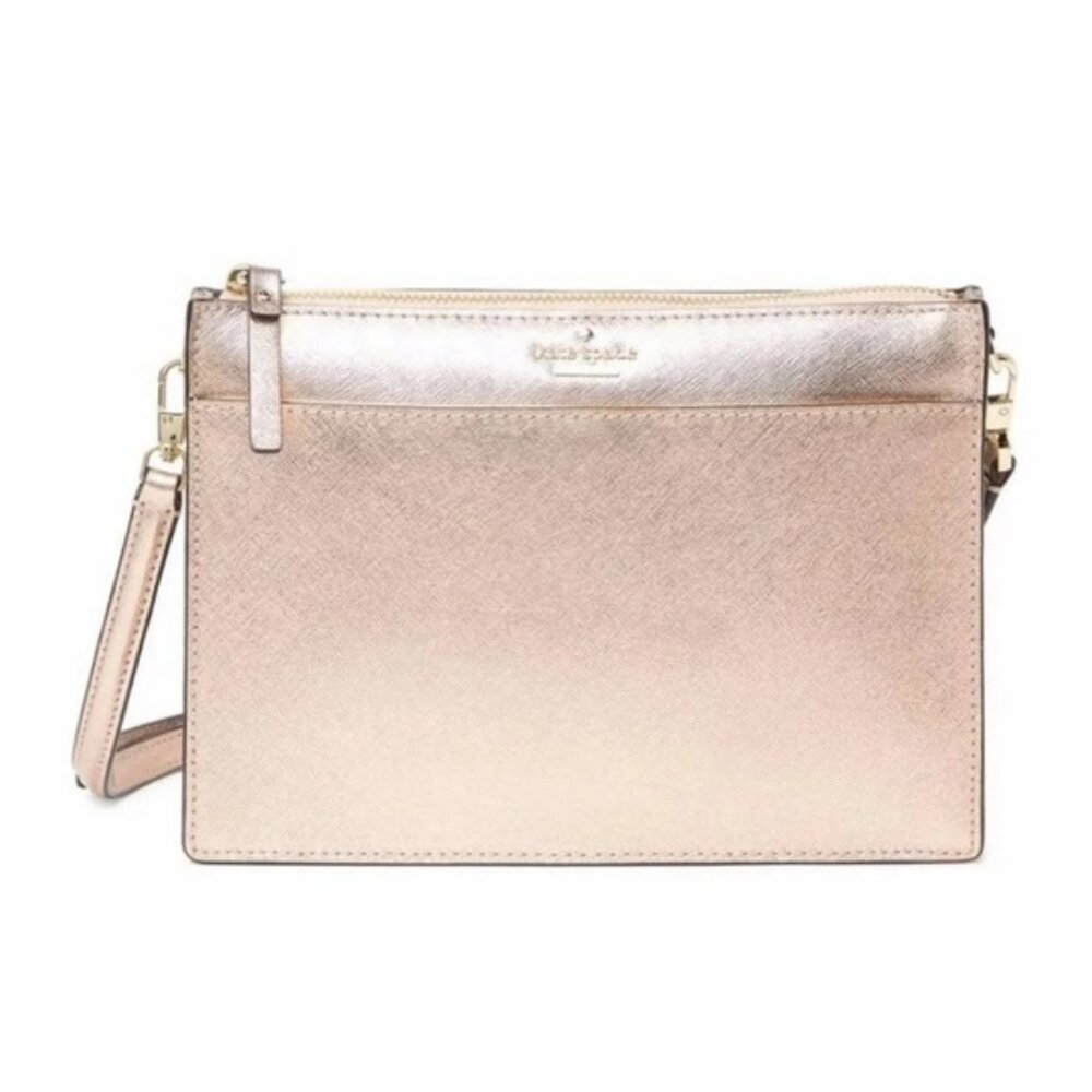 Kate Spade Cameron Street Clarise Metallic Rose Gold Crossbody Bag
